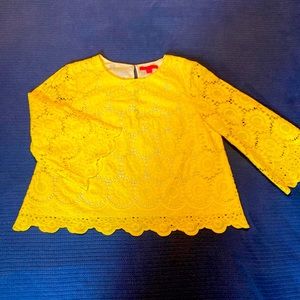 Lilly Pulitzer yellow eyelet top XL